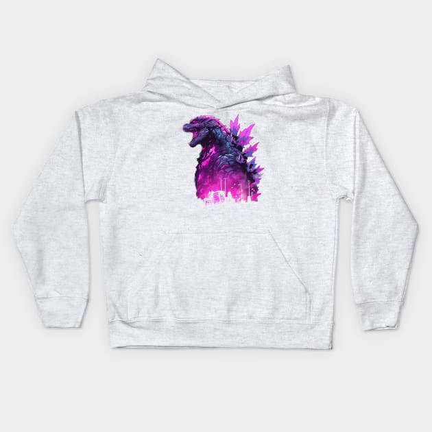 godzilla Kids Hoodie by piratesnow